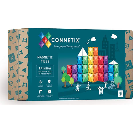 Connetix Ractangle Pack magnetsæt 18 dele - Rainbow