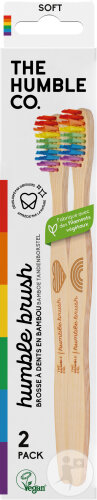 The Humble Co Bad Bambou Soft Brosse À Dents Arc En Ciel 2 Pièces