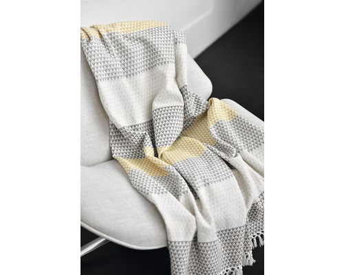Dana plaid, bruin, geel, wit, 150x200 cm