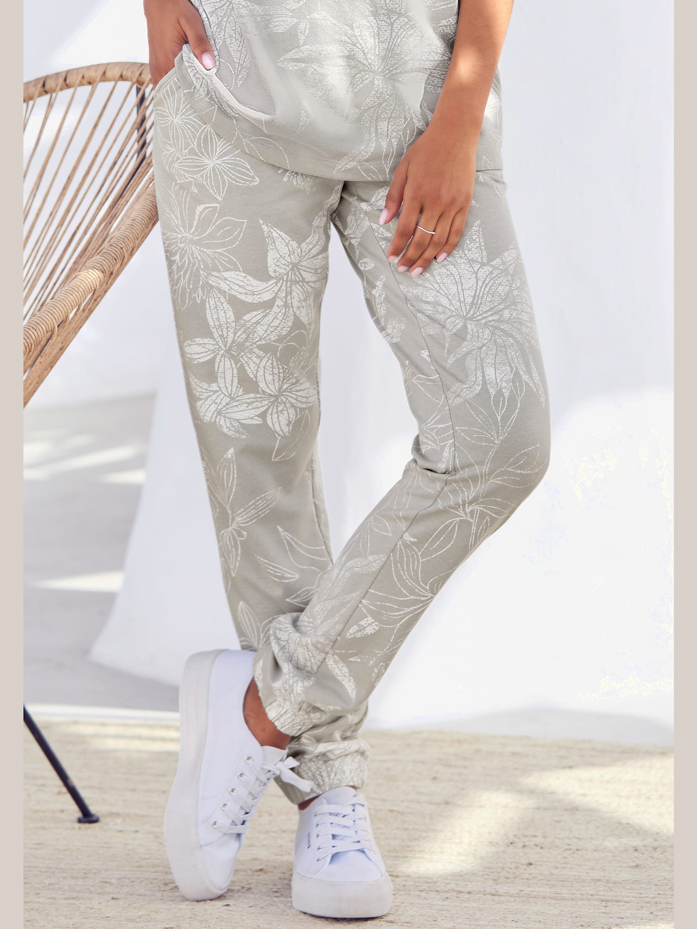 Pantalon lounge pantalon confortable avec imprimé sur toute la surface