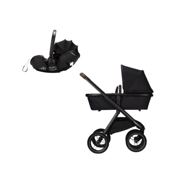 Dubatti One E5 Kinderwagen 3-in-1 - Black / Dark Brown - Sand | Dubatti by Römer Autostoeltje Babysafe Pro - Carbon Black