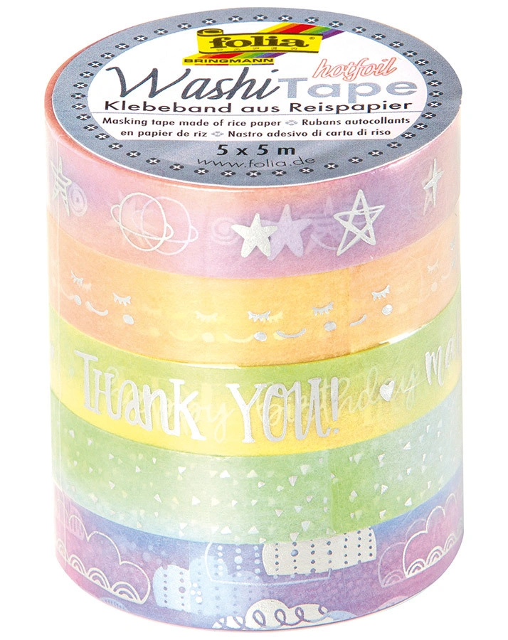 Deko-Klebeband HOTFOIL RAINBOW 5er-Set in bunt