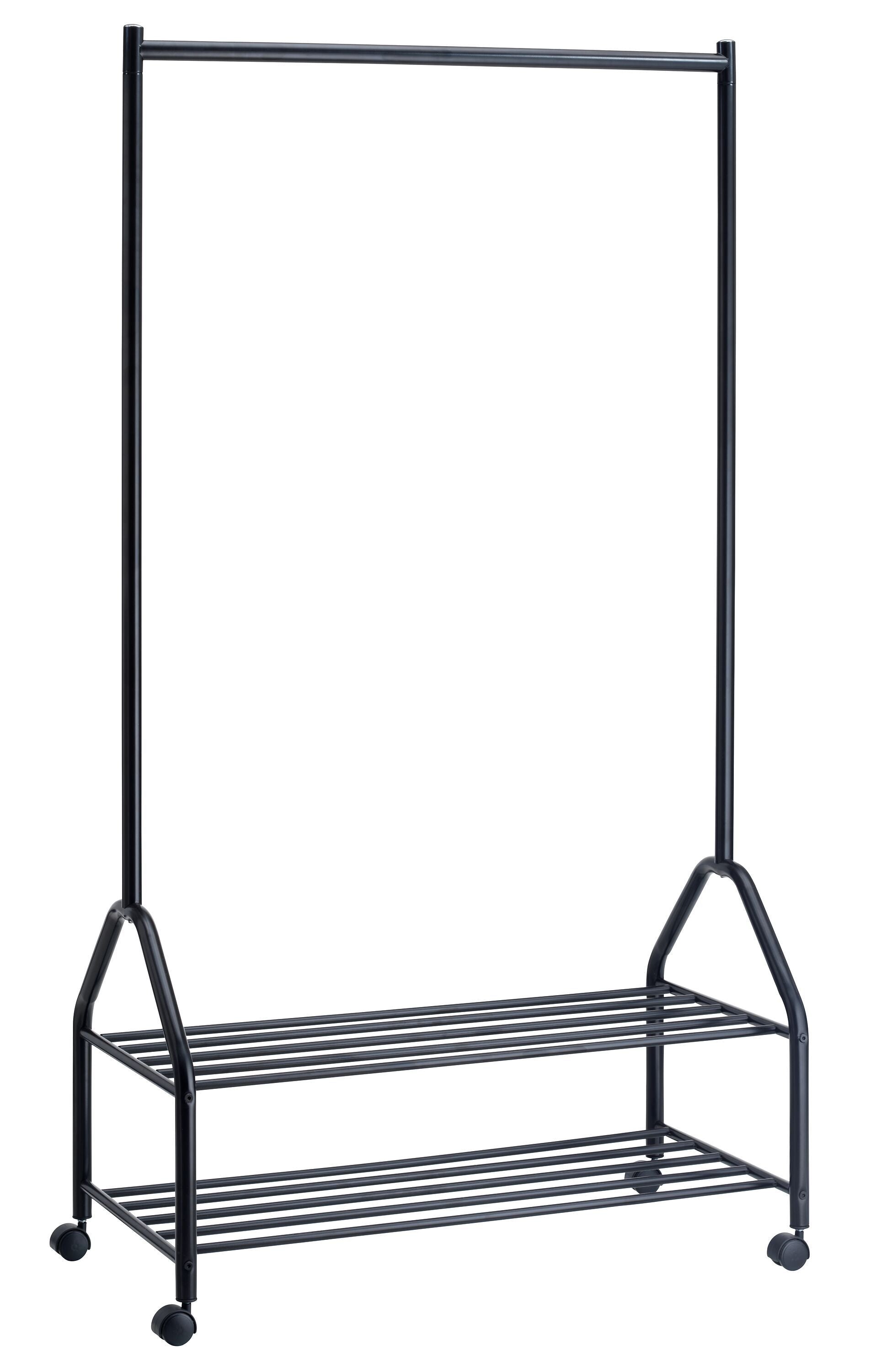 JASON Rollgarderobe - Schwarz / B: 85.0 cm x T: 45.0 cm x H: 159.0 cm