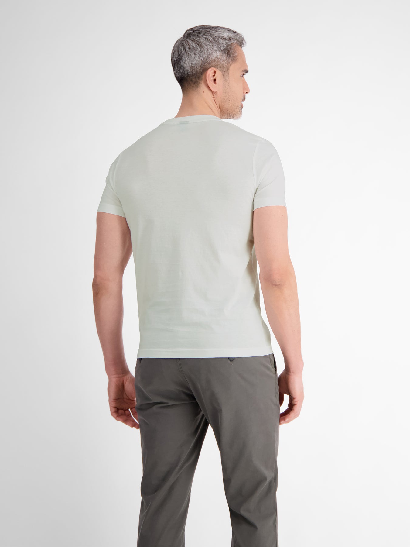Unifarbenes T-Shirt mit Print