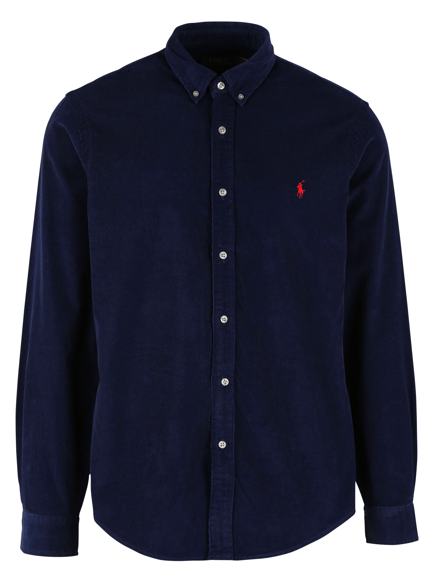 Chemise col classique slim fit en velours côtelé | Bleu