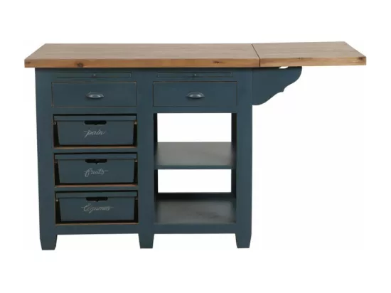 Ilot central Bois Bleu - Brocante Interior's