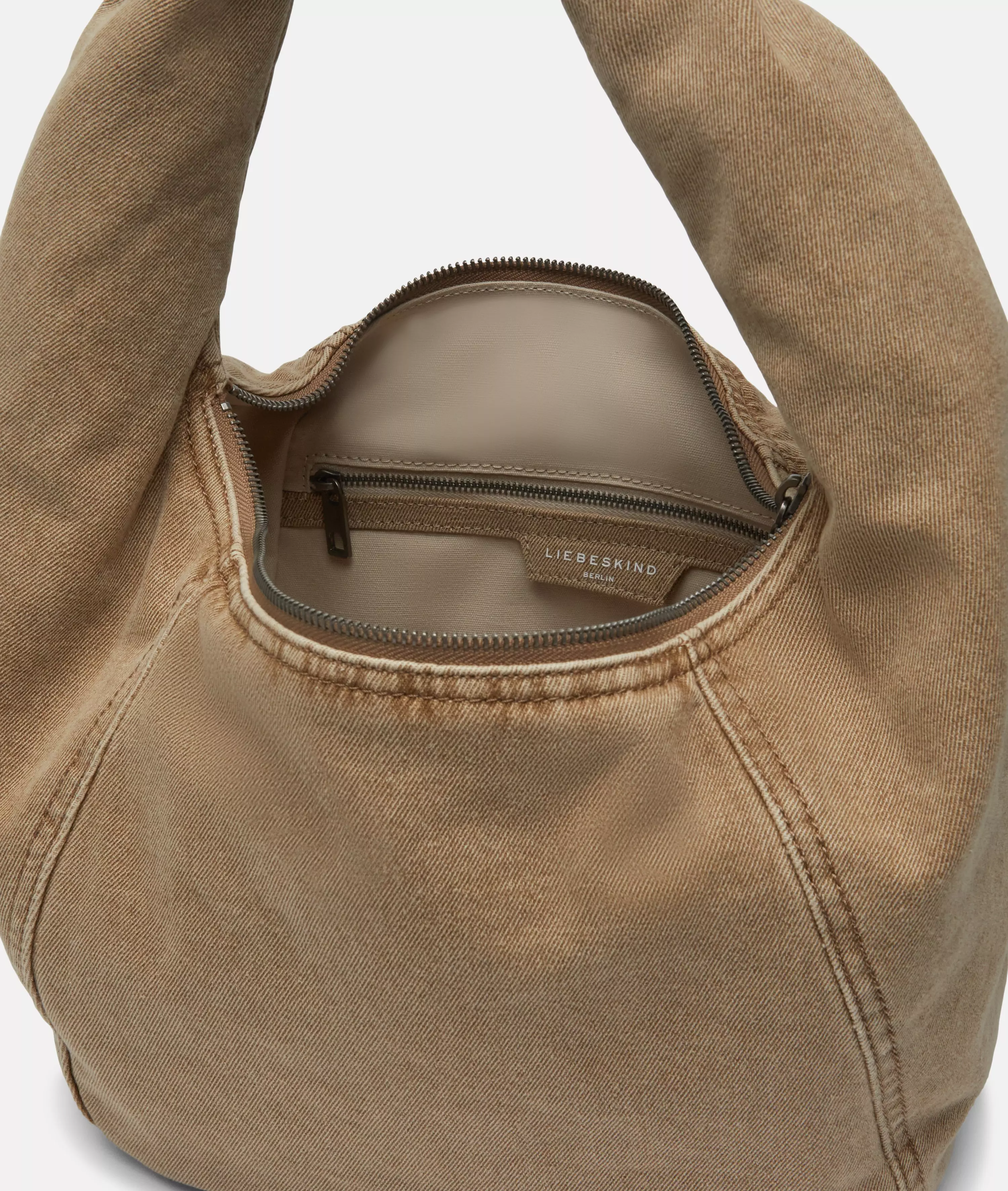Denim Farrah II Hobo M Roomy denim moon bag