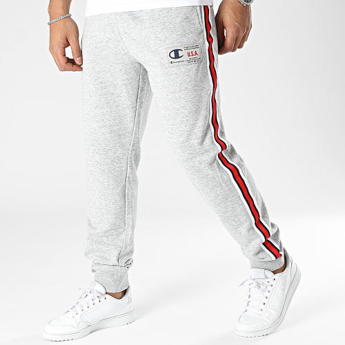 Pantalon Jogging A Bandes 218767 Gris Chiné
