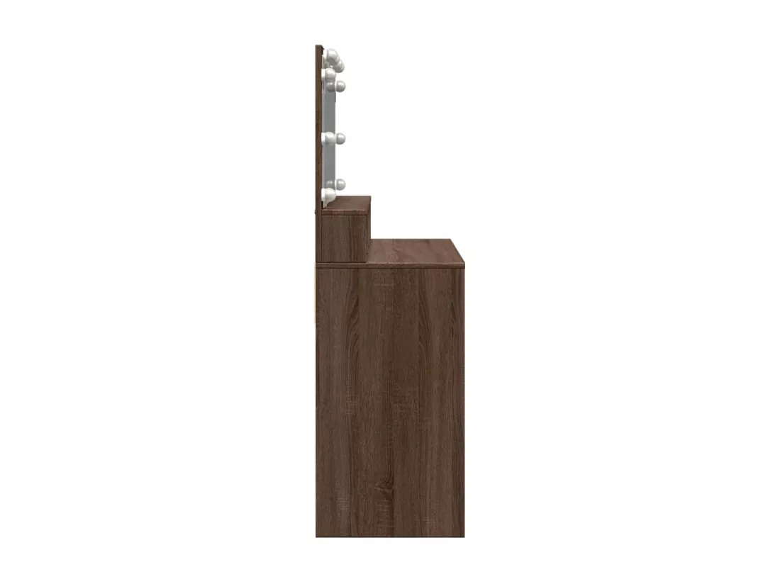 Coiffeuse avec LED chêne marron 80x41x134,5 cm