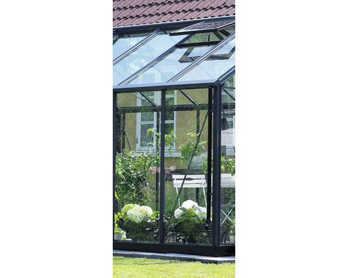 JULIANA Premium kas 8,8 m² 3 mm veiligheidsglas 296 x 296 cm antraciet/zwart