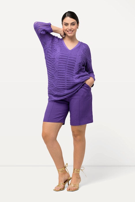 Shorts, weites Bein, Biesen, Elastikbund