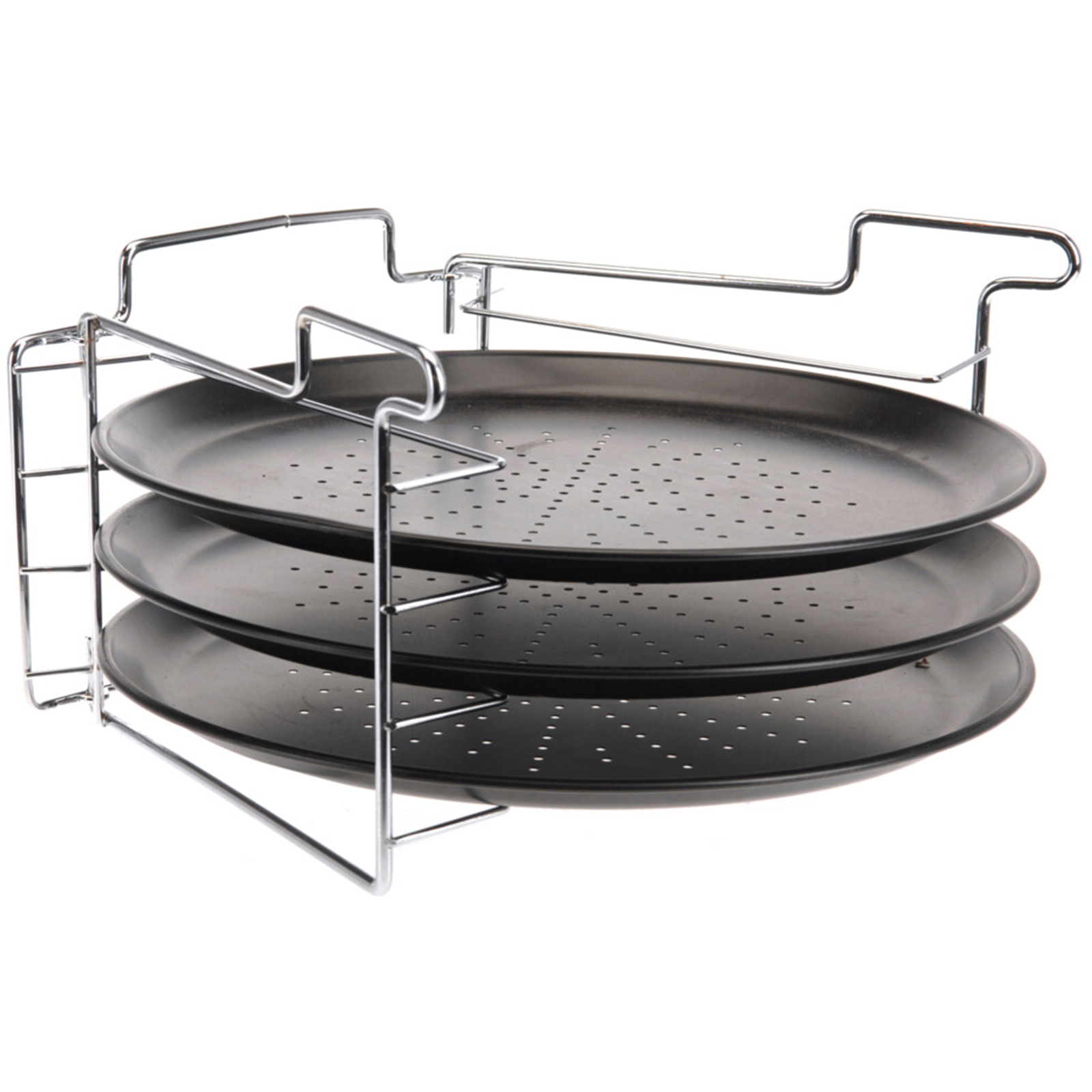 Pizza-Backset - schwarz-silber - für 3 Pizzen