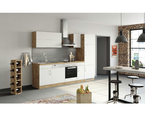 Held Furniture keukenblok met apparatuur Sorrento 270 cm wit mat gedemonteerd omkeerbaar model 1007.6279