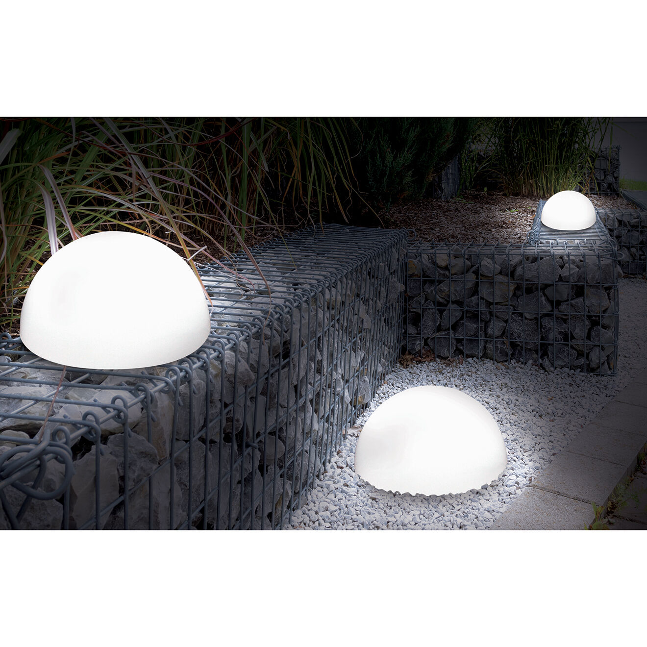 Pratik Garden 2 Lampes Solaires Comète Inox/blanc - D.30x15 cm