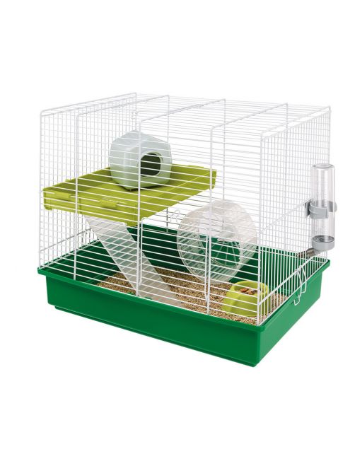 Ferplast Hamsterkooi Hamster Duo - Dierenverblijf - 46x29.5x37.5 cm Groen