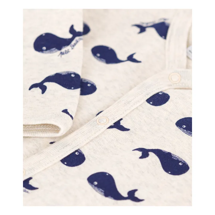 Petit Bateau Pyjama Musha Baleines | Gris chiné