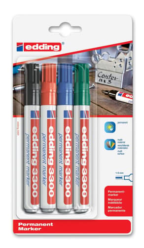 Edding Permanentmarker 3300 1-5mm 4 Stück