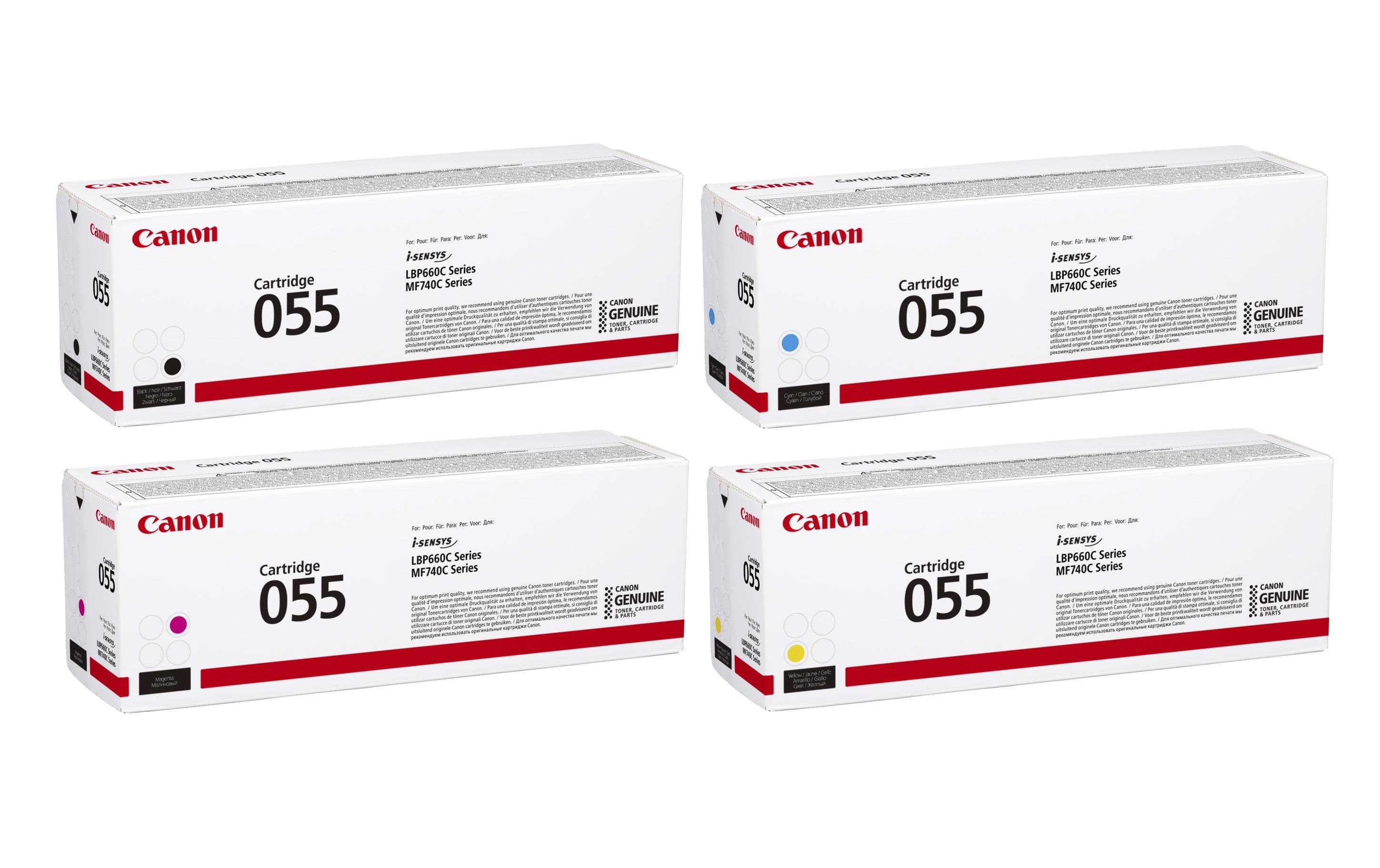 Toner 055 Black/Cyan/Magenta/Yellow<br>Tonerset: Schwarz, Cyan, Magenta und Gelb