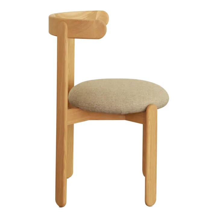 Gabrielle Paris Chaise Lilas en bois, assise en lin  | Crème