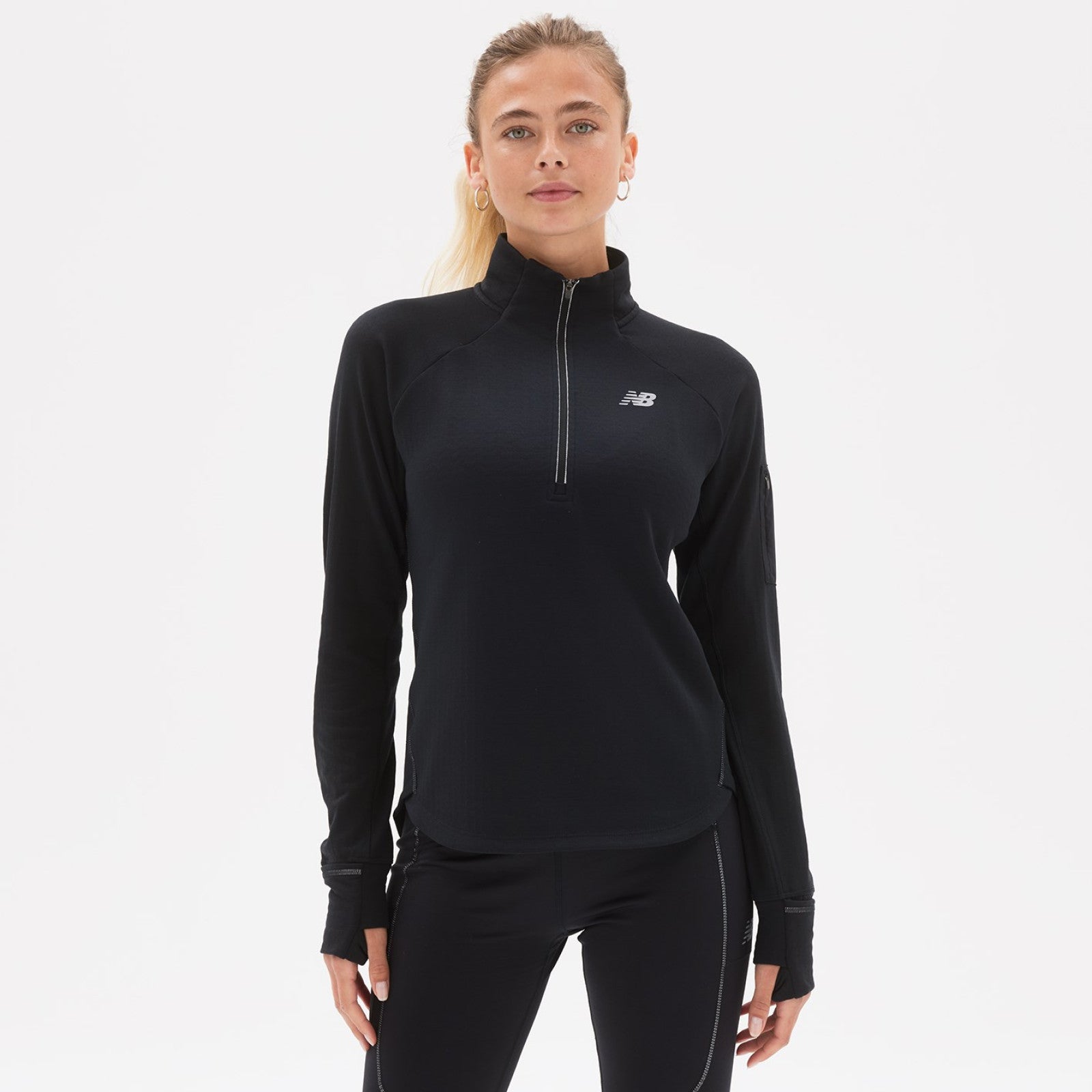 Langarm Laufshirt Heat Grid Half Zip black