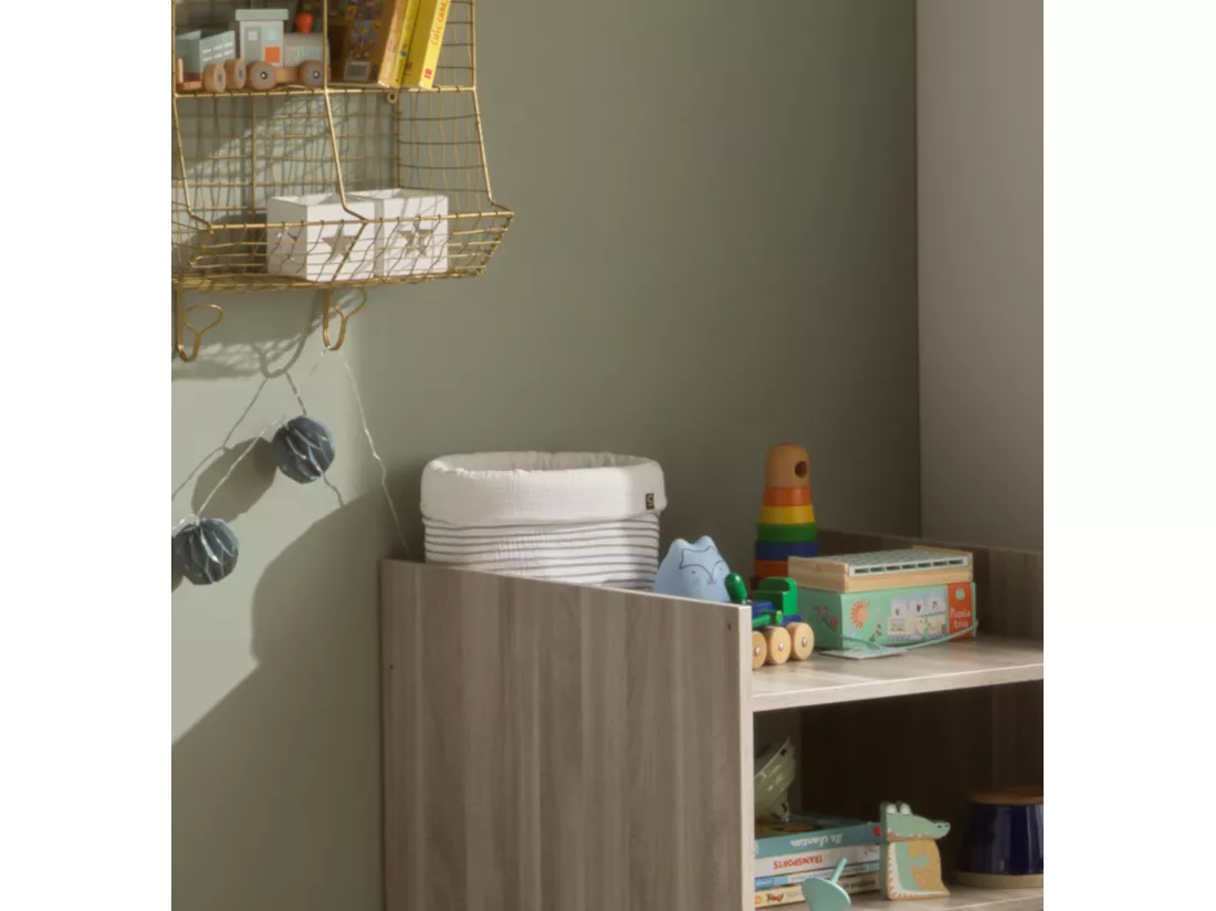 Lot de 2 panières de rangement en double gaze de coton