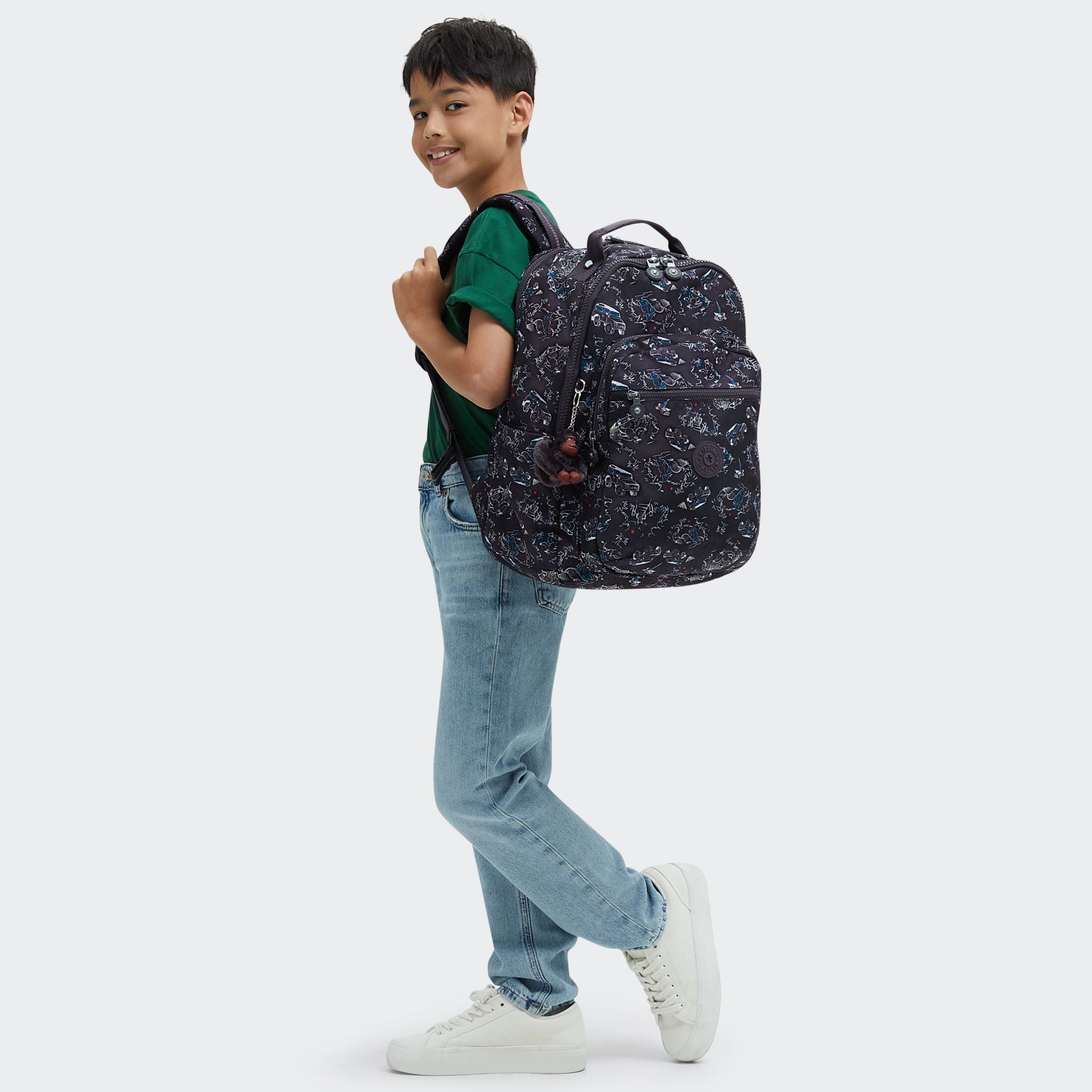 SEOUL COLLEGE Grand sac à dos avec compartiment séparé pour ordinateur portable - Jungle Fun Race