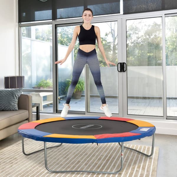 Trampoline Tilbehør Sett Kantdeksel, Sikkerhetsnett, Værpresenning, Stige, For 8Ft-15Ft, Ø 305Cm, Fargerik