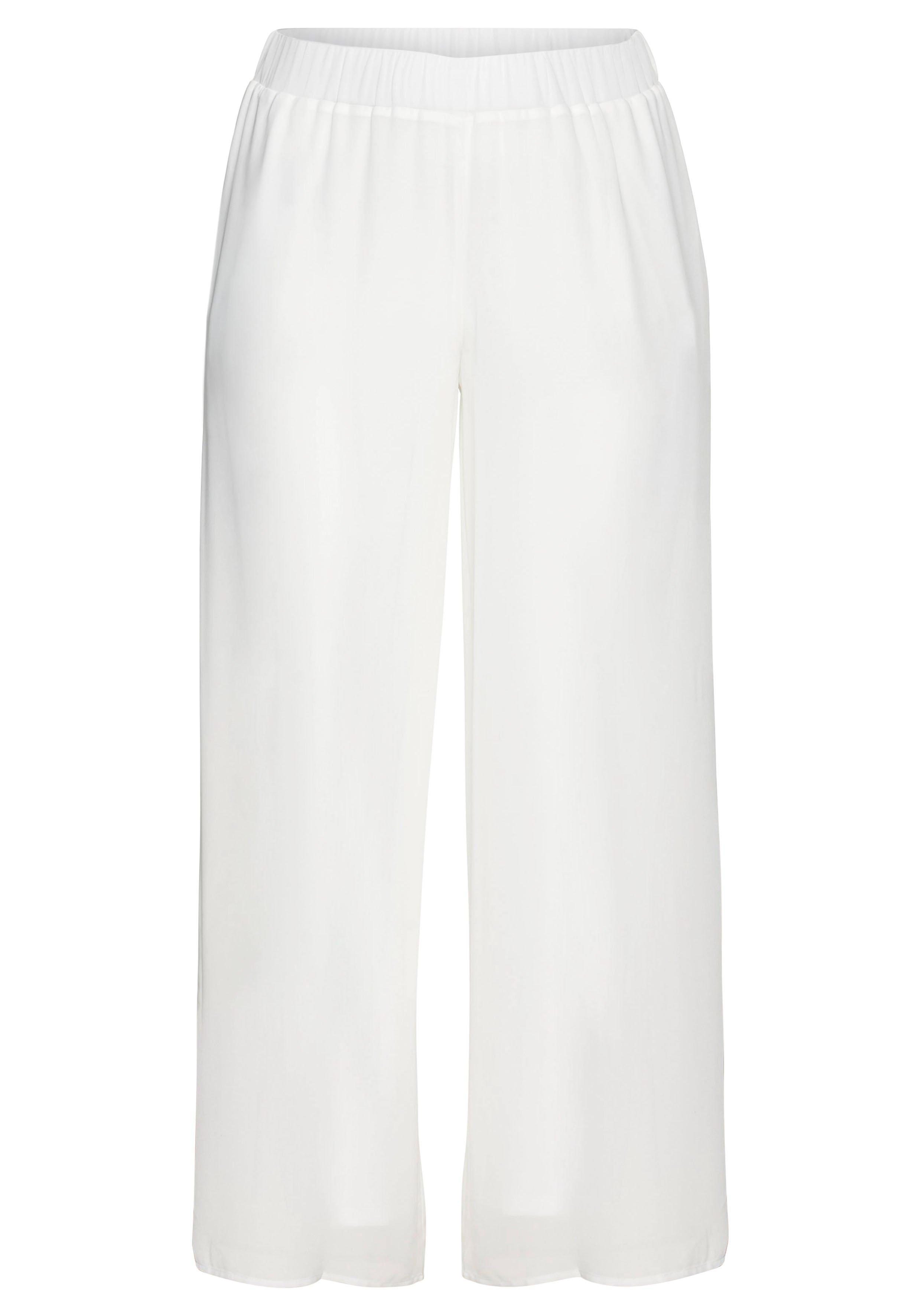Weite Chiffonhose im Lagenlook, gefüttert