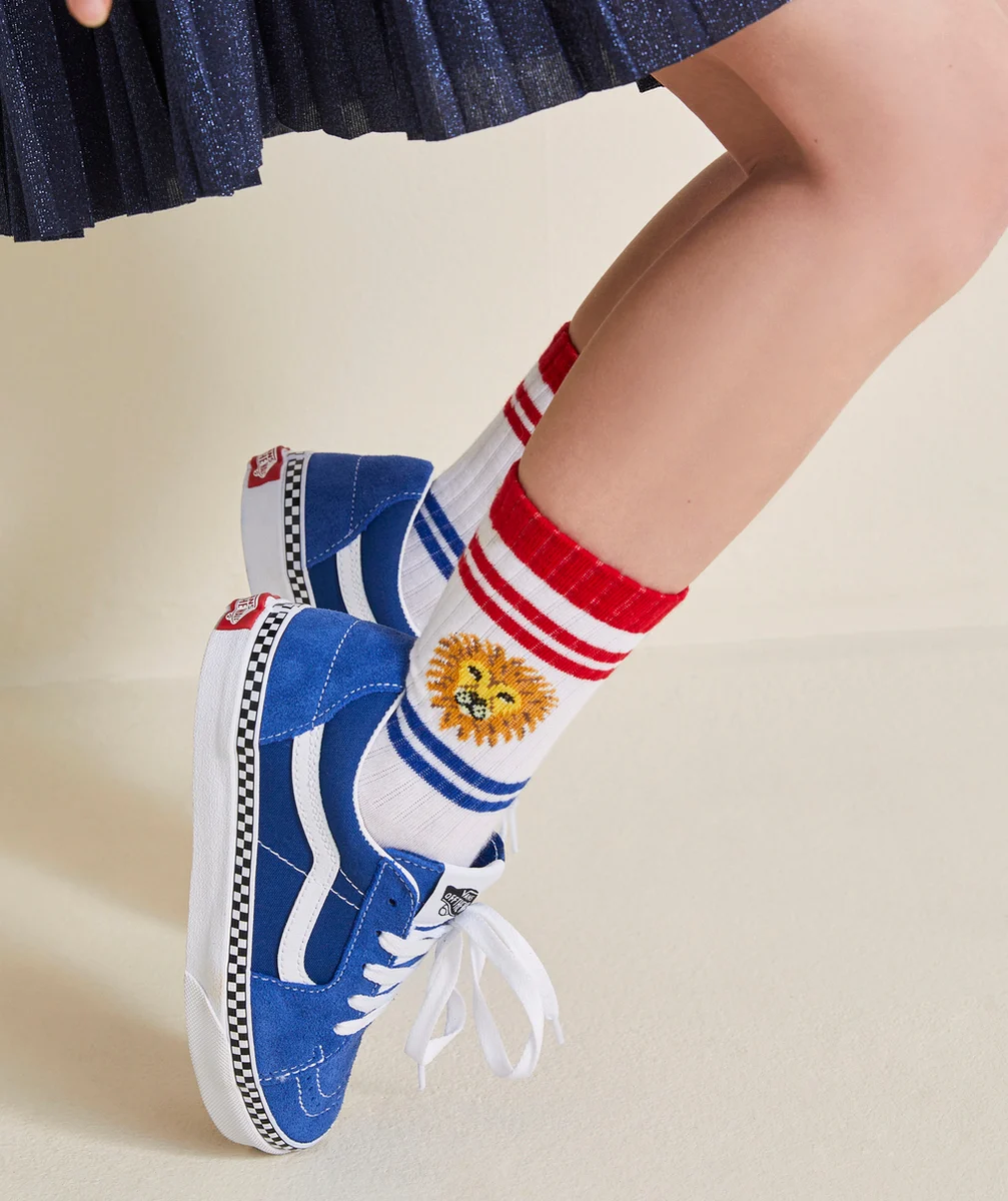 VANSBASKETS BLEUES ET DAMIER UY SK8-LOW