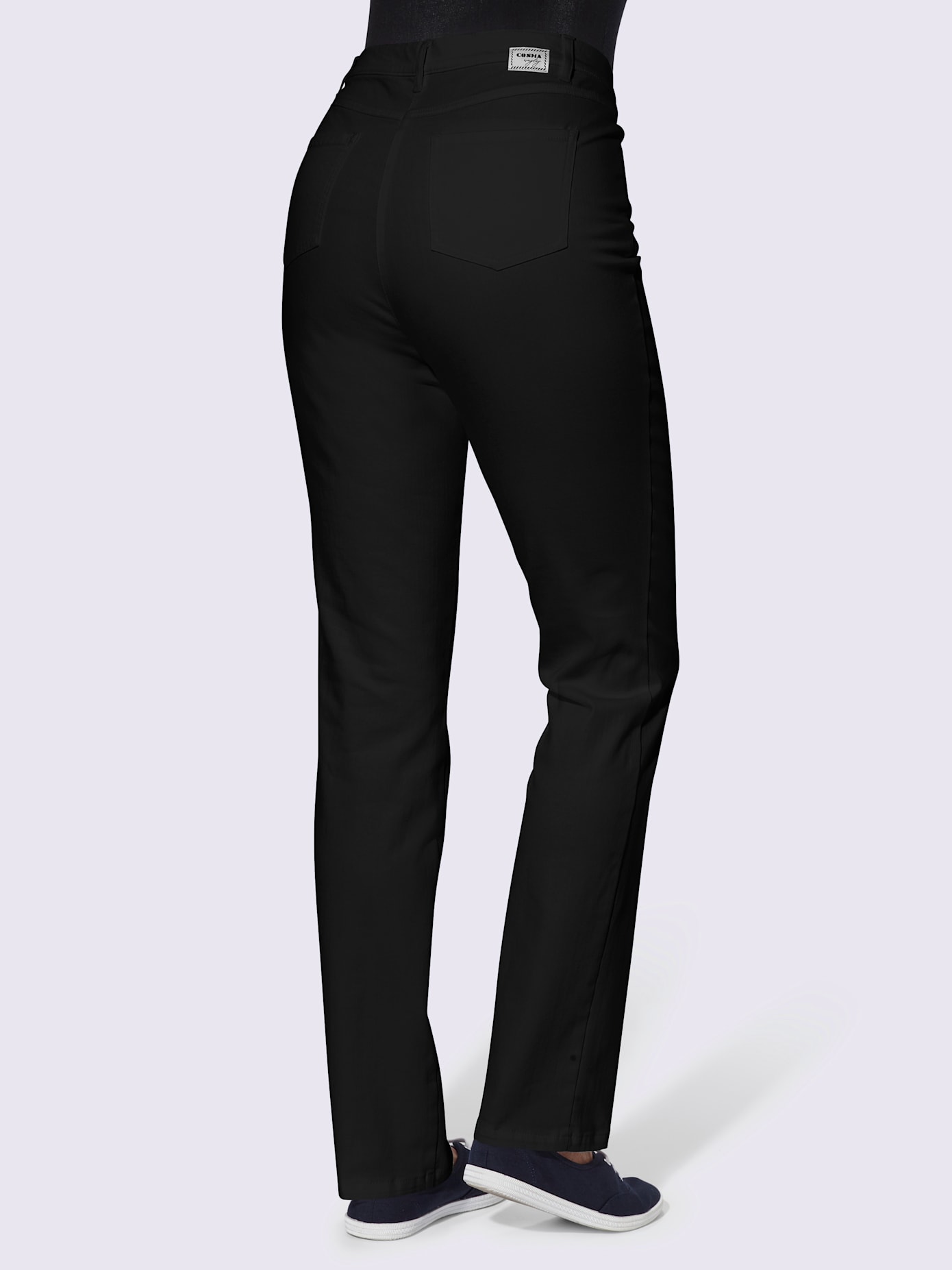 Pantalon mélanges matières perfect fit 4 poches coupes droite