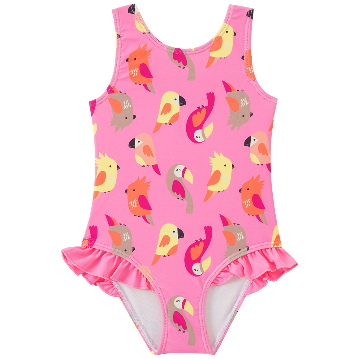 Topomini Baby Badeanzug mit Vogel-Motiven pink