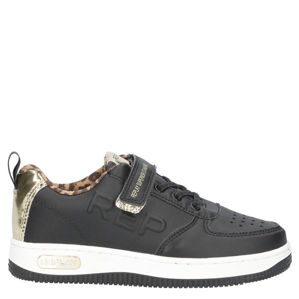 REPLAY Epic jrsneakers zwart/goud