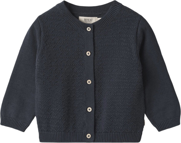 Wheat Strik Cardigan Bjørn Blå