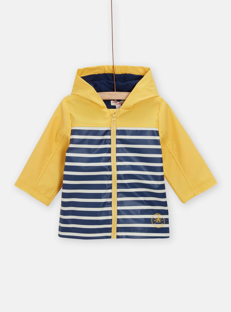 Imperméable jaune à rayures marines pour bébé garçon