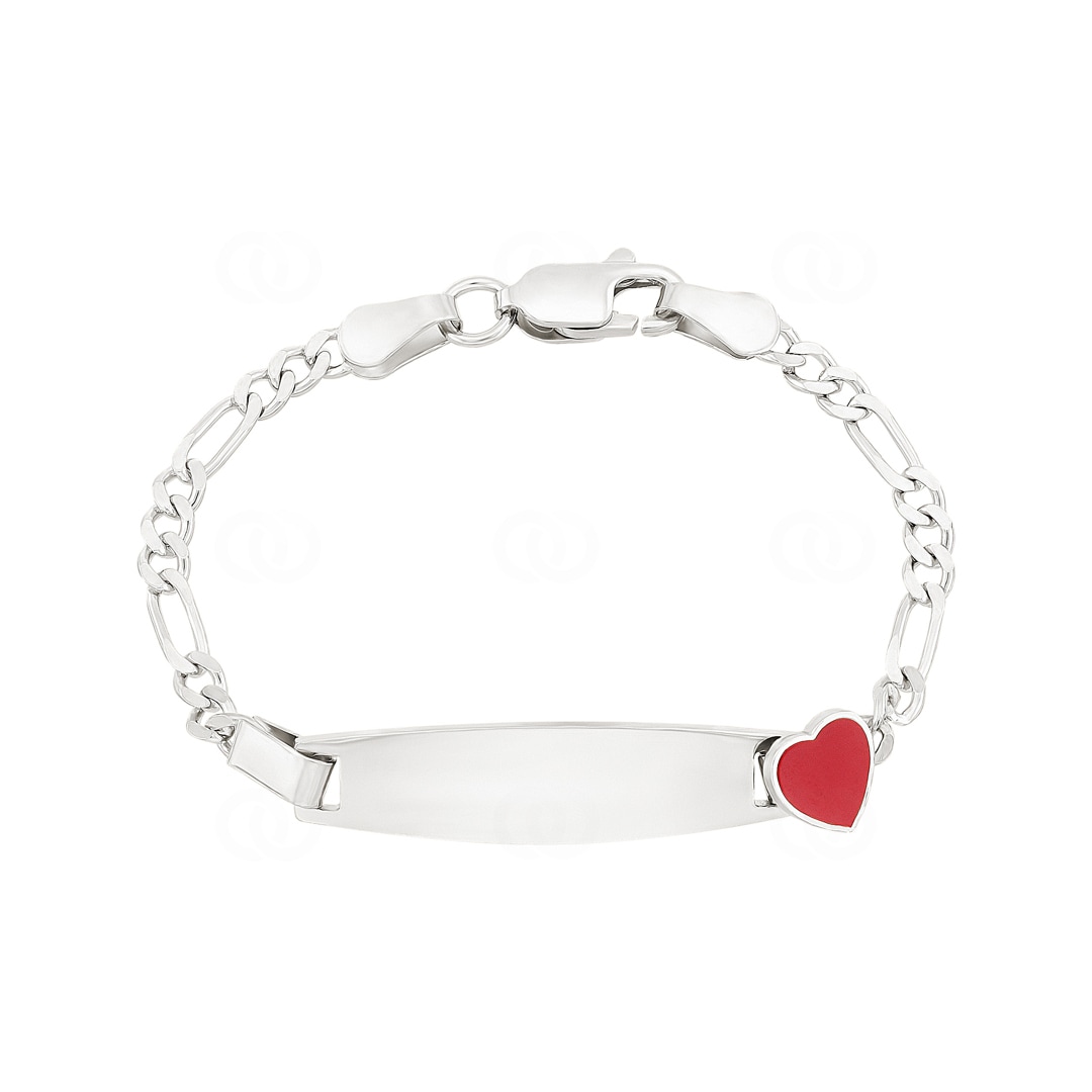 Gravurarmband Figaro 925 Silber mit Herz