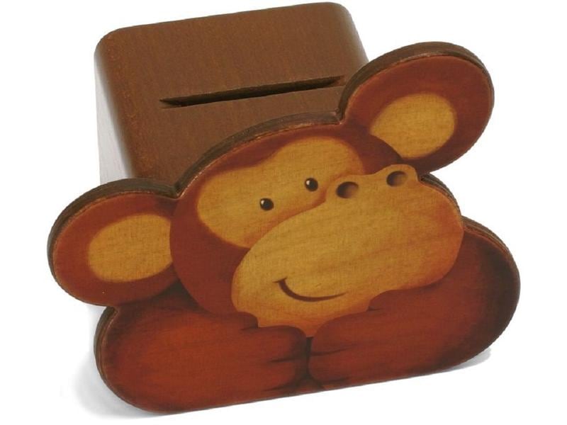 Weizenkorn Spardose Affe Sparkasse aus Holz