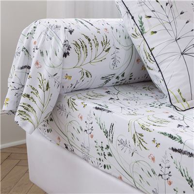Linge de lit percale motif végétal - BECQUET CRÉATION
