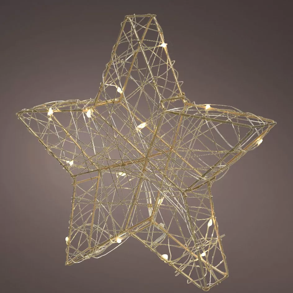 Étoile lumineuse à piles 30 LED (H30 cm) Antartica Blanc chaud