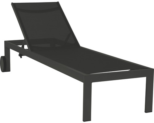 Rimini tuinligstoel, aluminium, antraciet, met wielen