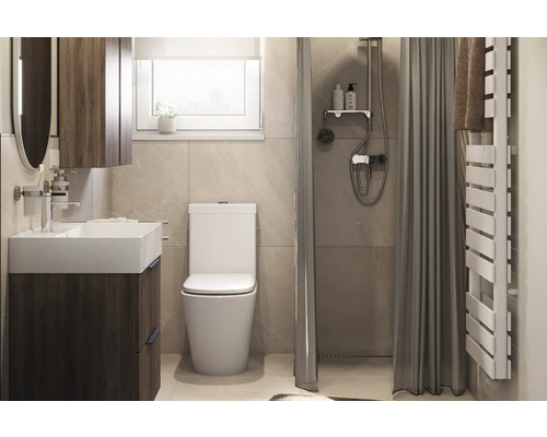 Jungborn spoelrandloze toiletcombinatie FLORIEL/ONE 64 wit met toiletzitting en softclose-mechanisme