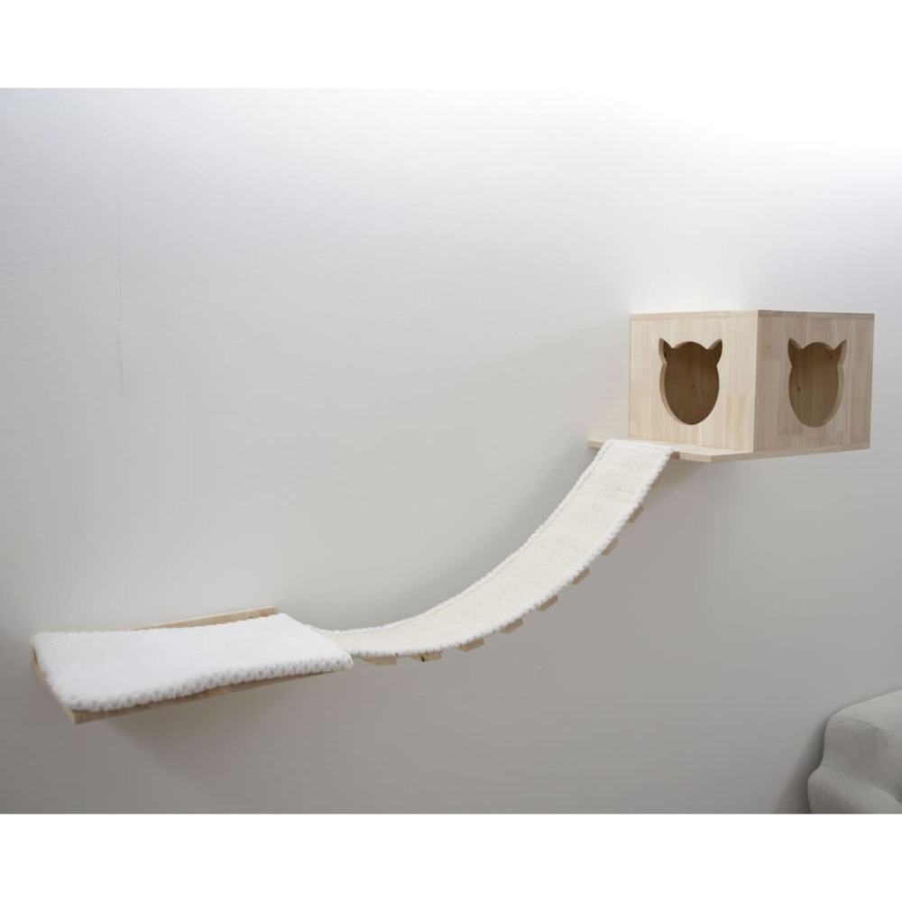 Mur d'escalade pour chats andes 52x40x32 cm naturel et blanc