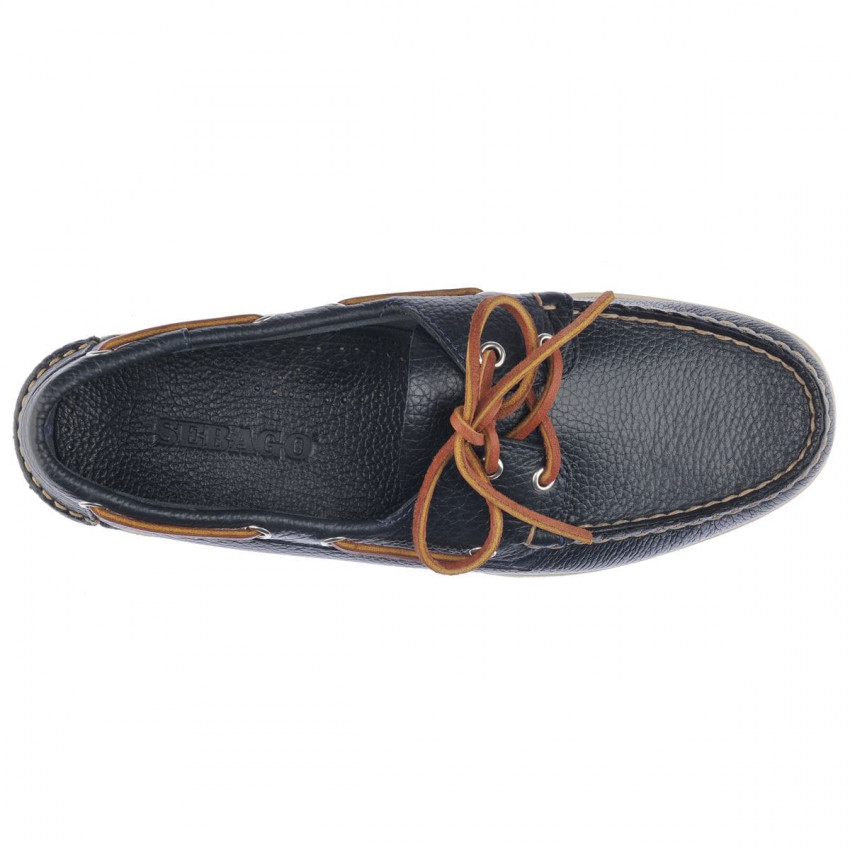 DOCKSIDES PORTLAND MARTELLATO Blue Navy-Chaussures bateau pour homme en cuir Portland