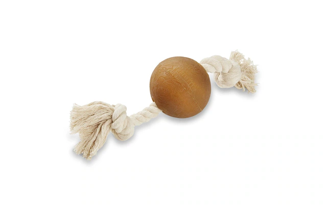 Wolters Tier-Intelligenzspielzeug »Pure Nature Spielball am Seil, L, 25 cm«