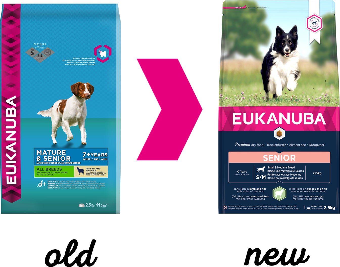 Eukanuba hondenvoer senior klein/middel lam en rijst 2,5 kg