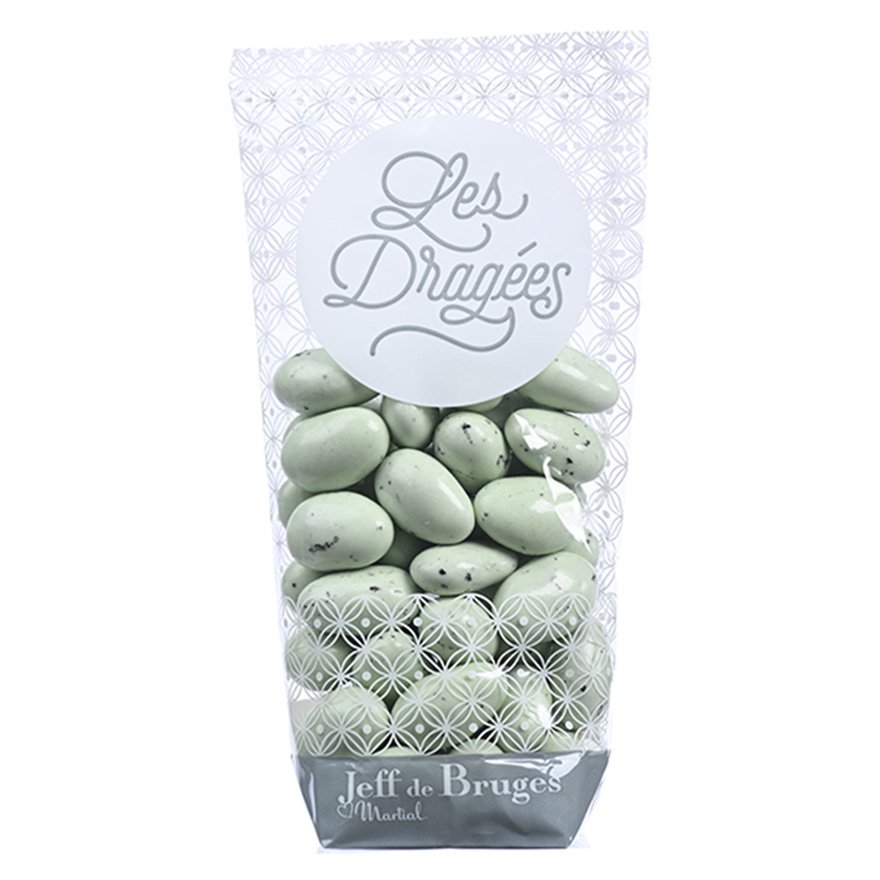 Sachet dragées amande gianduja vert amande