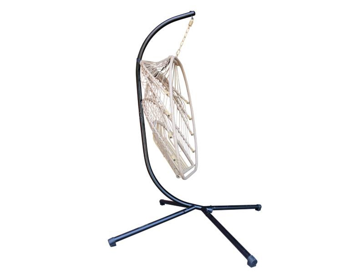 Buitenkado hangstoel met beige kussens - Black