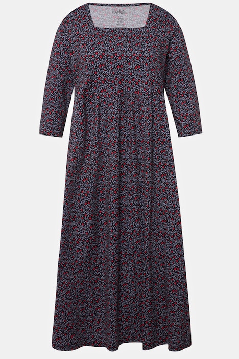 Jerseykleid, Herzen, Carree-Ausschnitt, 3/4-Arm