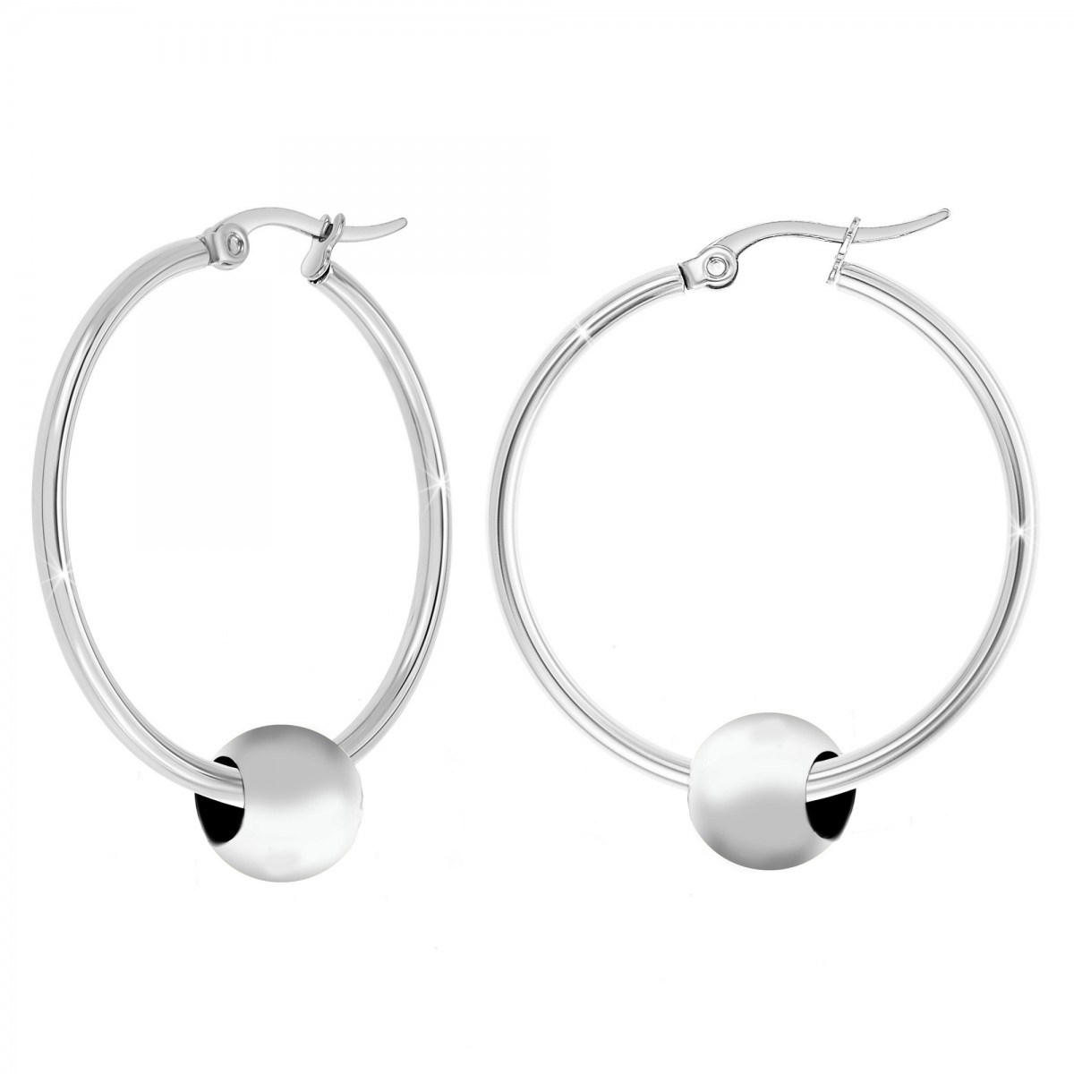 Boucles d'oreilles créoles en acier inoxydable par SC Bohème