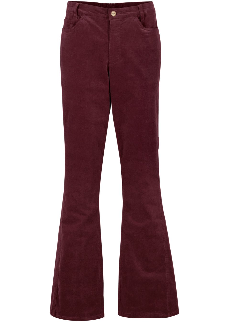 Pantalon évasé en velours côtelé extensible avec taille haute confortable