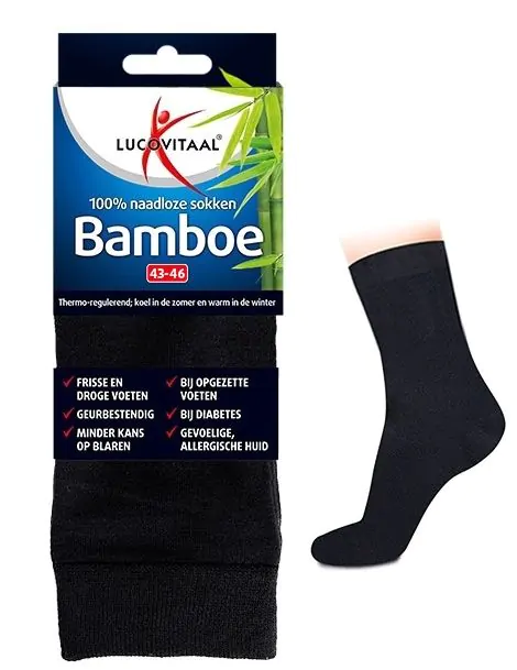 Bamboe Sokken Lang Zwart 3 paar